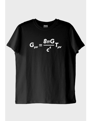 Nuugg Gövdesinde EINSTEIN'IN Formülü Olan Tasarım Siyah Tişört (S)