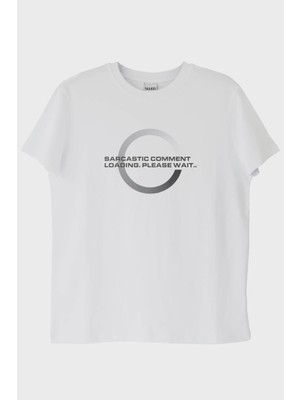 Nuugg Sarcastic Comment Loading Baskılı Beyaz Tişört (S)