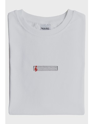 Nuugg Porte Desenli Nakış Müzik T-Shirt (Xl)