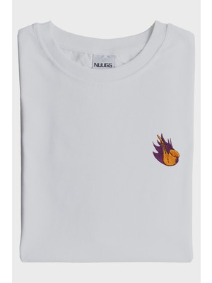 Nuugg Mor Alevli Saksafon Nakışlı Müzik T-Shirt (M)