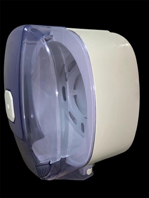 Çekmeli Büyük Boy Kağıt Havlu Dispenseri, Şeffaf Mavi ve Beyaz, Duvar Montajlı