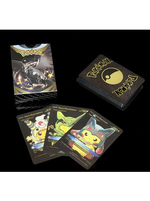 Cona Home Pokemon Oyun Kartı Metalik Siyah Deste