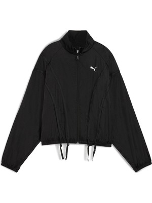 Puma Dare To Kadın Yetişkin Ceket A-Form Fit Dokuma Siyah Spor Normal Yaka Cepli