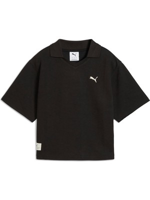 Puma Class Kadın Yetişkin Polo T-Shirt Siyah Nefes Alabilir Kumaş ile Şık