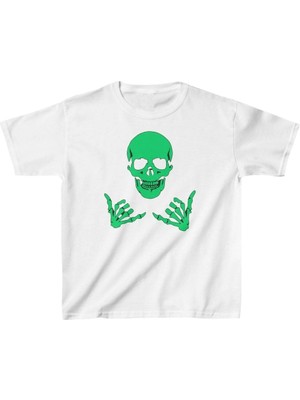 Unisex Çocuk Baskılı T-Shirt - Beyaz