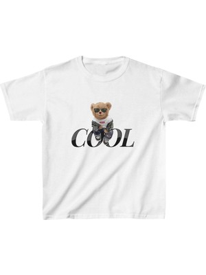 Unisex Çocuk Baskılı T-Shirt - Beyaz
