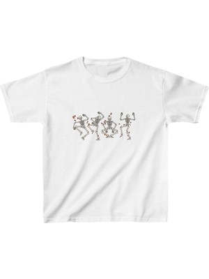 Unisex Çocuk Baskılı T-Shirt - Beyaz