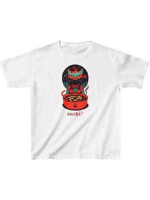Unisex Çocuk Baskılı T-Shirt - Beyaz