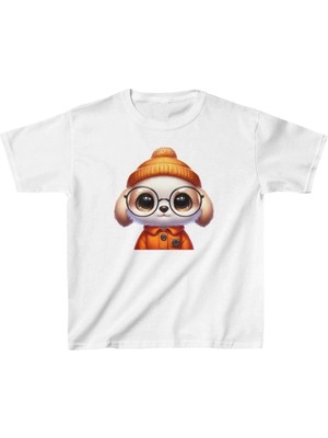 Unisex Çocuk Baskılı T-Shirt - Beyaz