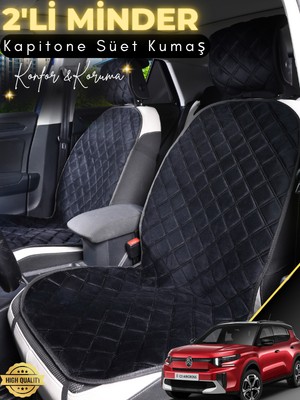 Citroen C3 Aircross Uyumlu 2'li Süet Oto Koltuk Minderi | Tam Koruma | Universal | Oto Aksesuar | A2