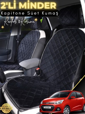 Hyundai I10 Uyumlu 2'li Süet Oto Koltuk Minderi | Terletmez | Universal | Oto Aksesuar | A2