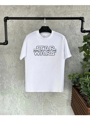 Unisex Bisiklet Yaka Kısa Kol Baskılı Çocuk T-Shirt - Beyaz