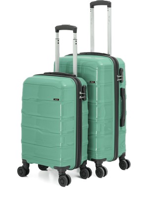 Focux 23 Orta Boy+Küçük(Kabin Boy) Kırılmaz Polipropilen Valiz Seyahat Tatil Çeyiz Tekerlekli