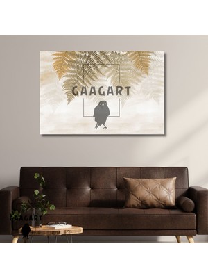 Tekli Yatay Kanvas Duvar Tablosu Soft Yaprak Tasarım