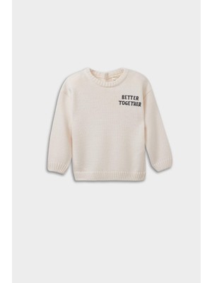 DeFacto Bisiklet Yaka Baskılı Triko Kazak Erkek Bebek A3851A525AU