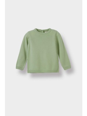 DeFacto Kız Bebek Bisiklet Yaka Triko Kazak X8187A225AU