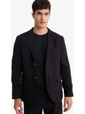 DeFacto Slim Fit Dar Kesim Düğmeli Blazer Ceket F7575AX25AU