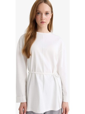 DeFacto Loose Fit Bisiklet Yaka Uzun Kollu Tunik F4850AX25AU