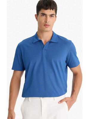 DeFacto Regular Fit Polo Yaka İnce Dokulu Kısa Kollu Tişört F8477AX25AU