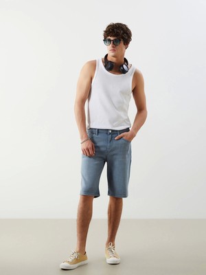 Lcw Jeans Gri Slim Fit Erkek Jean Şort