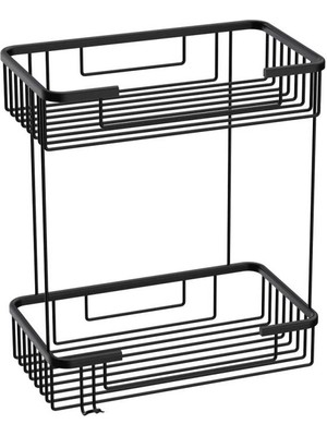 Deppot Plaza 25X15 Şampuanlık-2 Kat - Mat Siyah