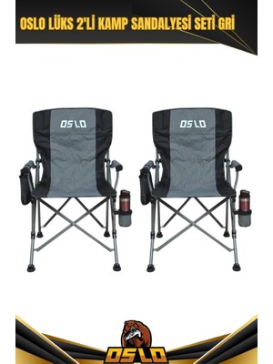 Oslo Lüks 2'li Kamp Sandalye Seti Gri