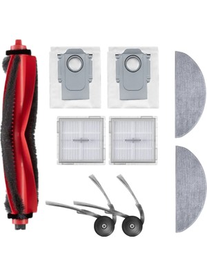 robotyedek Roborock Q8 Max Pro Plus Uyumlu Ana Fırça, Hepa Filtre Mop Yan Fırça Toz Torbası Seti 9 P