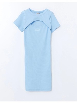 Lcw Kids Mavi Bisiklet Yaka Kız Çocuk Elbise