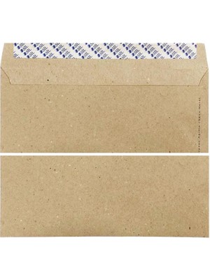 Elitstore Diplomat Zarf Kraft Penceresiz 90 Gr. 10.5 cm x 24 cm 100'LÜ Paket
