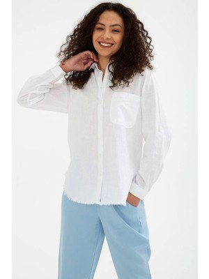 Fashion Friends Etek Ucu Püsküllü Kadın Gömlek 25Y0390K1