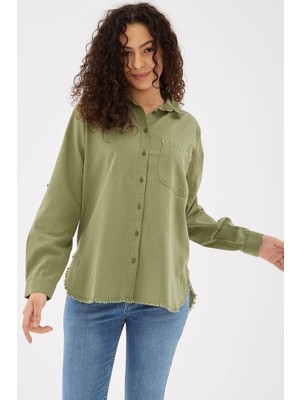 Fashion Friends Etek Ucu Püsküllü Kadın Gömlek 25Y0390K1