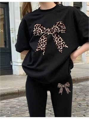 Leopar Baskılı Kız Çocuk Takım