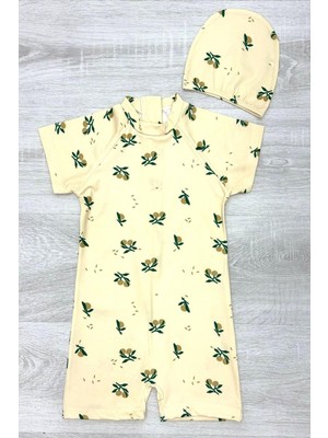 Boneli ,pervaz Fermuarlı ,güneş Korumalı Erkek Çocuk Tulum Mayo