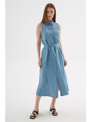 Fashion Friends Kadın Denim Gömlek Elbise 25Y0384K1