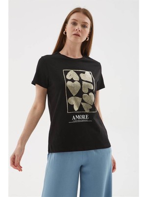 Fashion Friends Kadın Baskılı T-Shirt 25Y0093K1