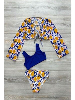 Yeni Sezon Kız Çocuk Bolerolu Bikini 3'lü Takım