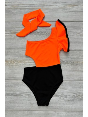 Dekolite Modelli Kız Çocuk Mayosu