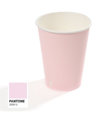 Packtory 14 Oz Single Wall Baskılı Karton Bardak (Pembe) 50 Adet