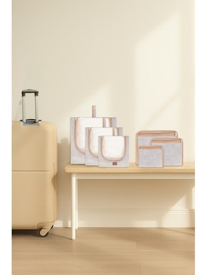 6'lı Gri Valiz Düzenleyici I Bavul Içi Organizer Set I Seyahat Hurcu