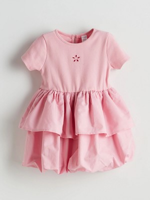 Lcw Kids Pembe Bisiklet Yaka Kız Çocuk Kaşkorse Elbise