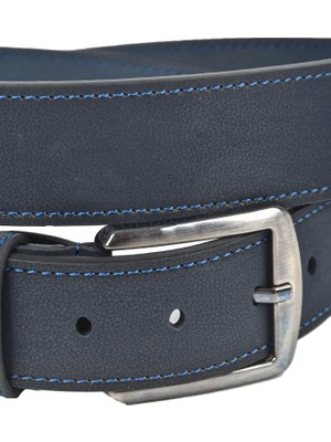 DeepSEA Lacivert 4 cm Eninde Suni Deri Kemer Yanları Dikişli Spor Kemer 2502652

