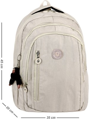 Waddell Kılınkır Kumaş Unisex Çok Bölmeli Okul Günlük Spor Sırt Çanta 45-35-20 Maymun Hediyeli