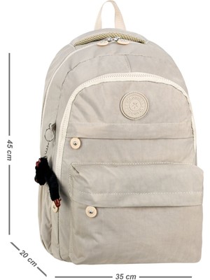 Waddell Kılınkır Kumaş Unisex Çok Bölmeli Okul Günlük Spor Sırt Çanta 45-35-20 Maymun Hediyeli