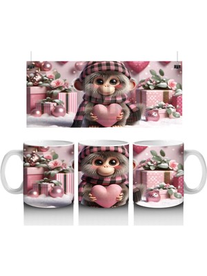 Hediye Kutuları Arasında Şapkalı Kirpi – Baskılı Kahve Kupası