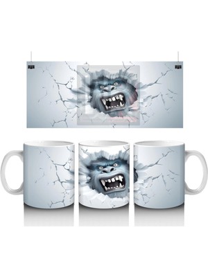 Çatlak Duvar Arasında Kükreyen Yaratık – Baskılı Kahve Kupası