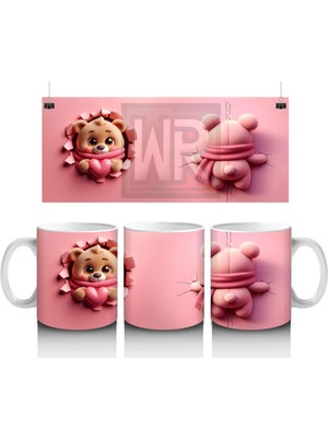Pembe Oyuncak Ayılar – Baskılı Kahve Kupası