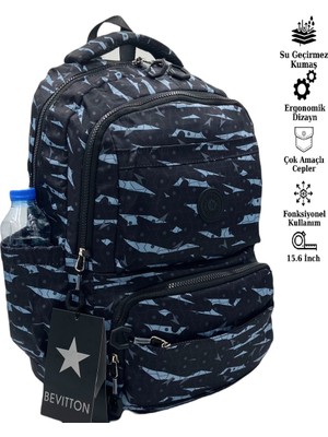 Su Geçirmez Kumaş Unisex Okul Sırt Çantası