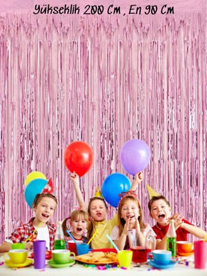 Metalize Dekor Perde Işıltılı Arka Fon Perde Doğum Günü Süsü
