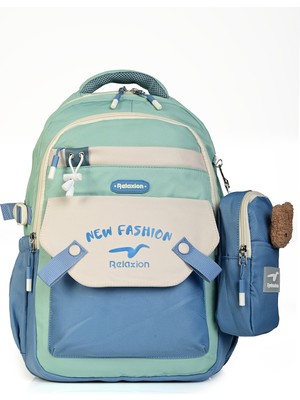 Relaxion 1513 Çok Gözlü Okul ve Günlük Sırt Çantası – Mini Aksesuar Hediyeli