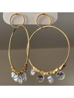 Parlak Taşlı Halka Küpe ile Zarafetinizi Yansıtın